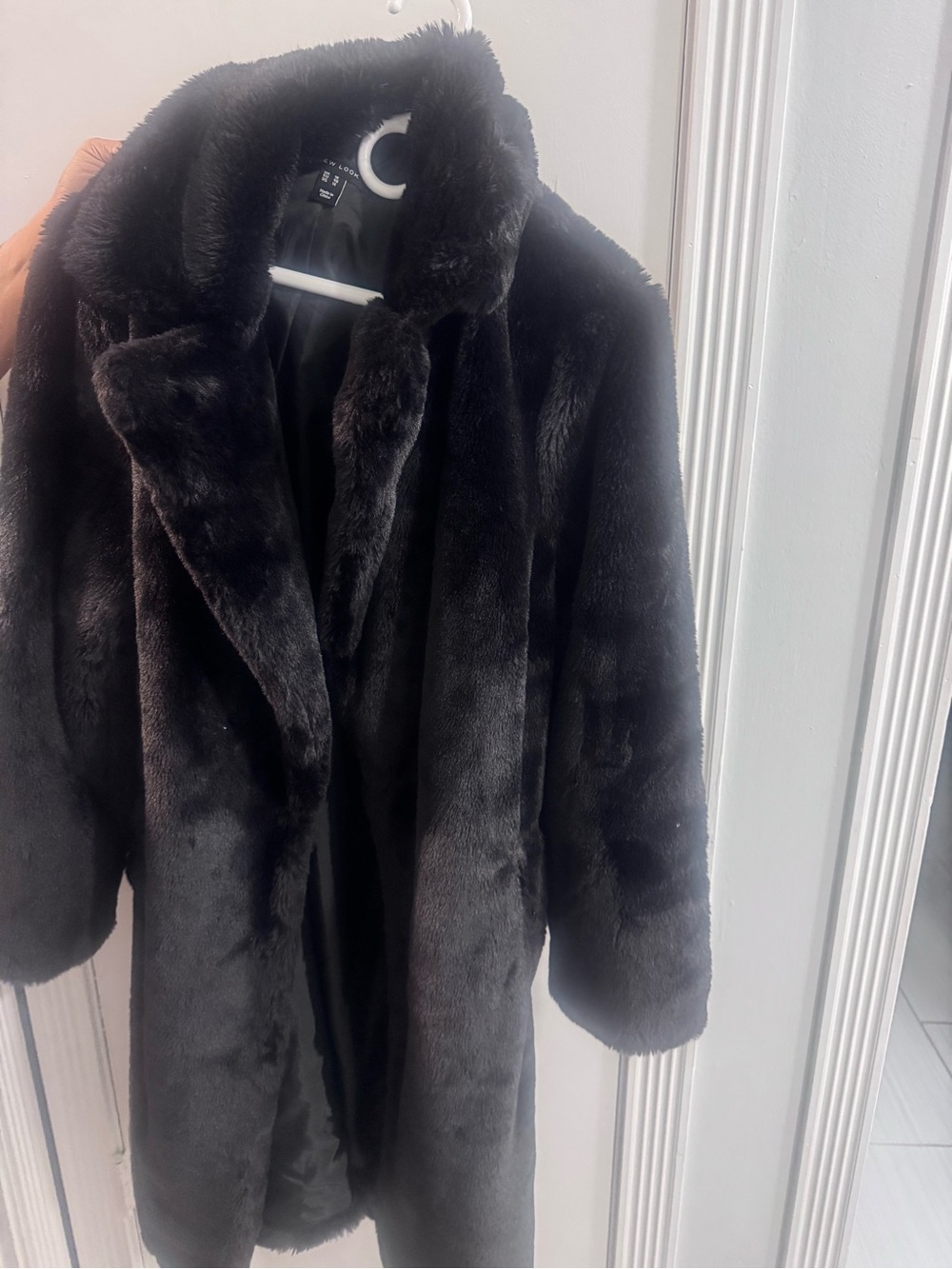 New Look Black Faux Fur Teddy Jacket worn once